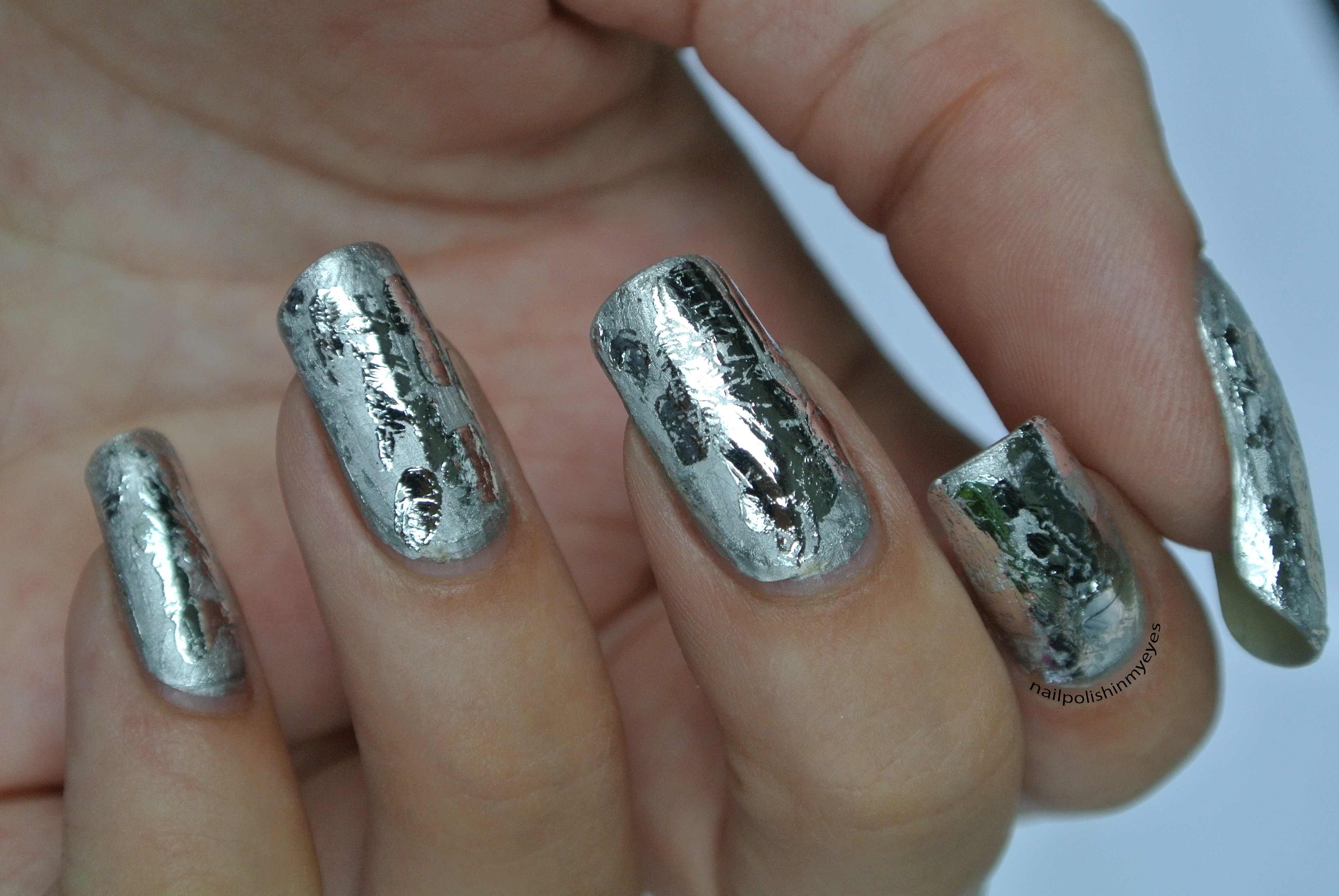 Brushed & Polished Silver Foil | Nail Polish in my Eyes